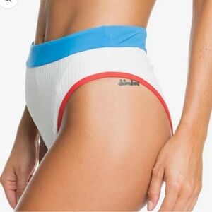 NWT Roxy Hello July High Leg Ribbed Bikini Bottoms Small